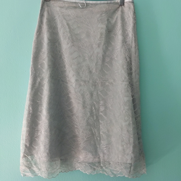 George Me Silver Floral Midi Skirt sz 4 - Picture 1 of 5